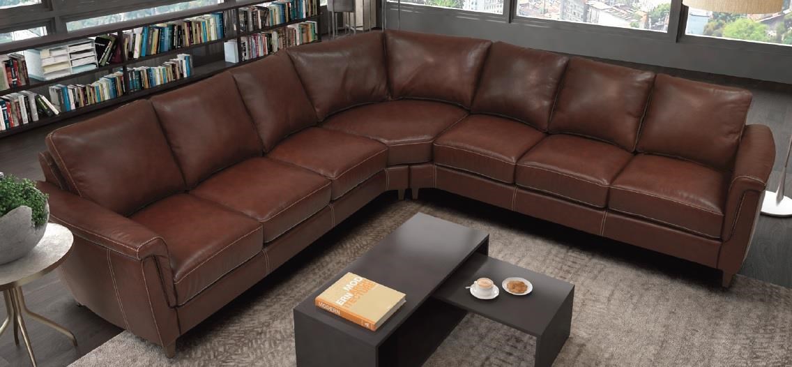 Omnia Leather Ellis 1P0208827 Leather Sectional Sadler's Home